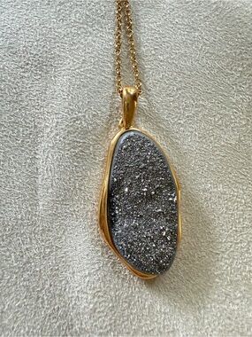 Marcia Moran Gray Druzy Necklace
